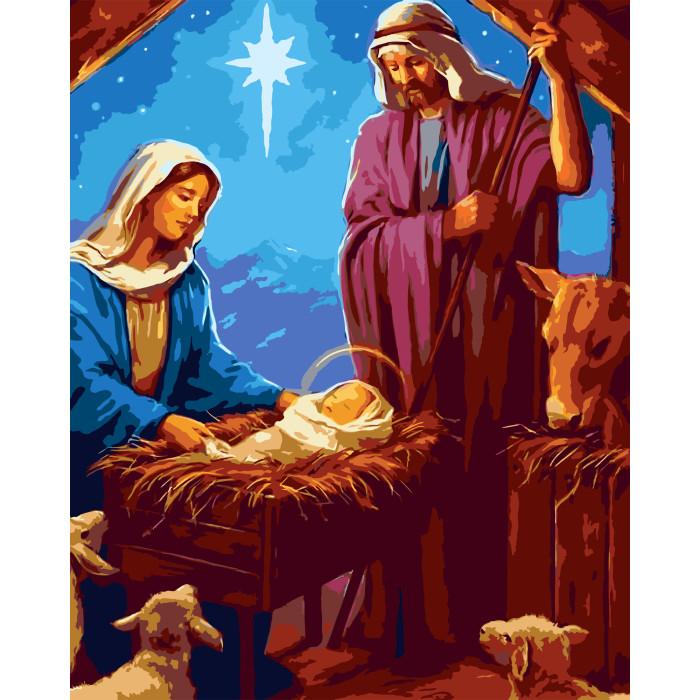 Набір для розпису по номерах Свята ніч Strateg розміром 40х50 см (VG012 )