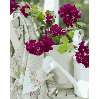 Набір для розпису по номерах Квітковий настрій 40х50 см (VA-3434) з лаком і рівнем TM Strateg Набір для розпису по номерах Квітковий настрій 40х50 см (VA-3434) з лаком і рівнем TM Strateg