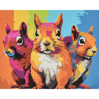 Набір для розпису по номерах Кольорові пригоди білок Strateg розміром 40х50 см (VA-4665)