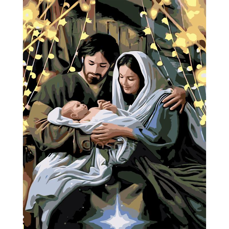 Набір для розпису по номерах Ніч народження Strateg розміром 40х50 см (VG013 )