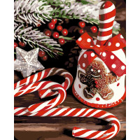 Набір для розпису по номерах Різдвяний дзвіночок Strateg розміром 40х50 см (VG015 ) Набір для розпису по номерах Різдвяний дзвіночок Strateg розміром 40х50 см (VG015 )