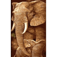 Набір для розпису по номерах Слоник з мамою Strateg розміром 50х25 см (WW034)