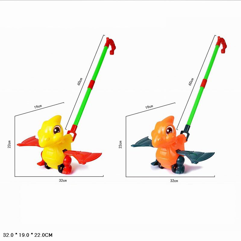 Каталка динозавр 335 з ручкою 2кол.кул.33*20*22 /72/