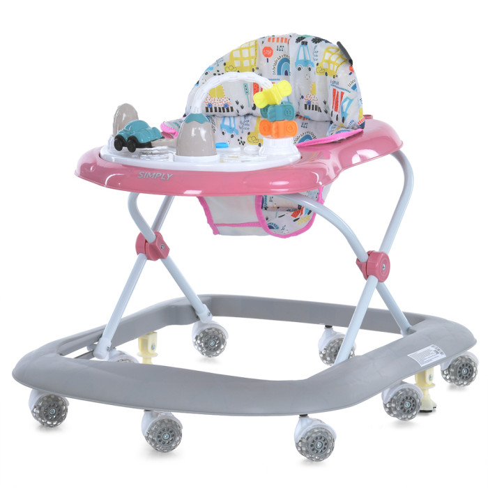 Ходунки ME 1215 SIMPLY Pink (1шт) музика, колеса 8шт, стопор, на бат-ці, рожевий