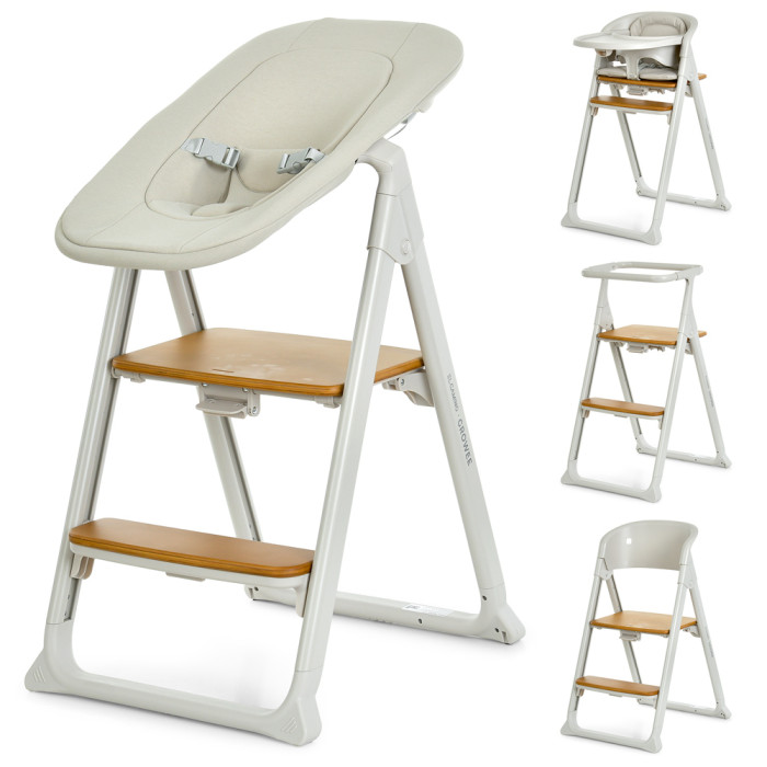 Стільчик EL CAMINO GROWEE ME 1222 Cream (1шт) 4в1 (шезлонг, стільчик для годування, вежа Монтессорі, дорослий стілець), беж