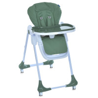 Стільчик M 3233L Jade Green (1шт) для годування, 3 положення спинки та підніжки, 4колеса, корзинка, екошкіра, зелений