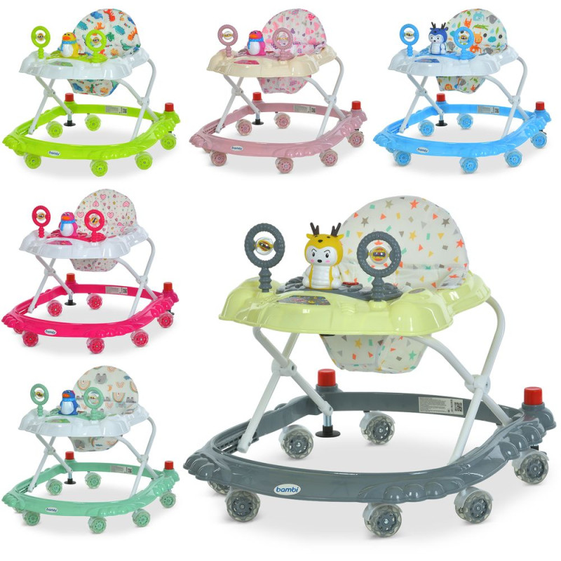 Ходунки тварини, стопор, 6 кольорів, муз., світло,колеса 8шт, кор. /6/