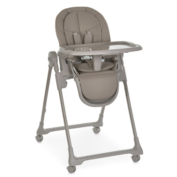 Стільчик El Camino CRYSTAL ME 1037 Nude Taupe (1шт) для годування, 5-точ. ремені, матрац, 4 колеса, шкір., бежевий нюд