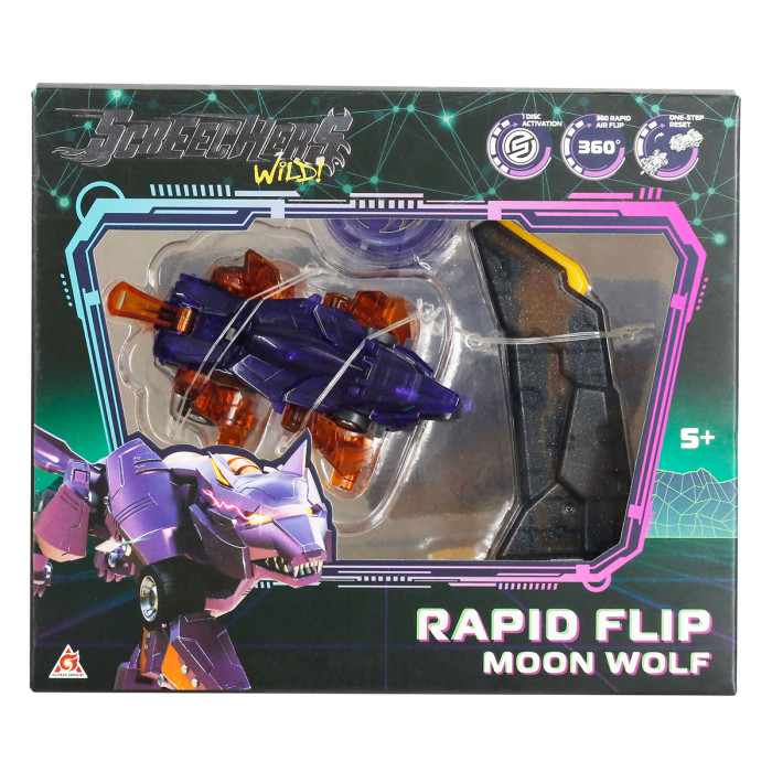 Ігровий набір SCREECHERS WILD! S5 L0.5 V2 - МУН ФУЛФ (запускач, машинка-трансформер)