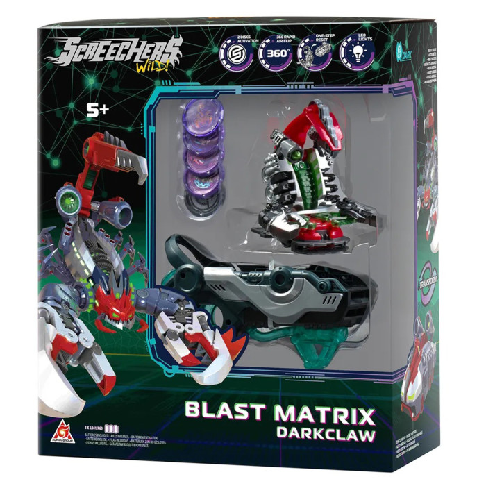 Ігровий набір SCREECHERS WILD! S5 L2 – ДАРККЛО (запускач-бластер, машинка-трансформер L2)