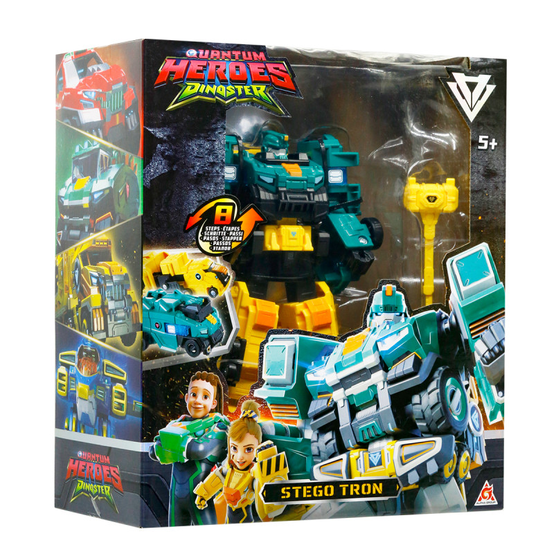 Ігровий набір з роботом-трансформером DINOSTER - СТЕГО ТРОН (2 машини)