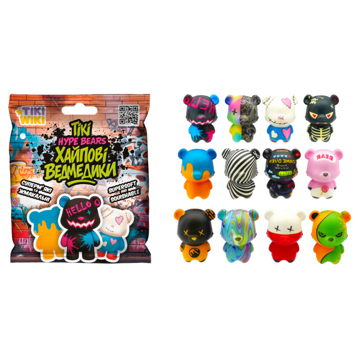 Іграшка-сквіш TIKI WIKI  – ТІКІ ХАЙПОВІ ВЕДМЕДИКИ (у диспл.)