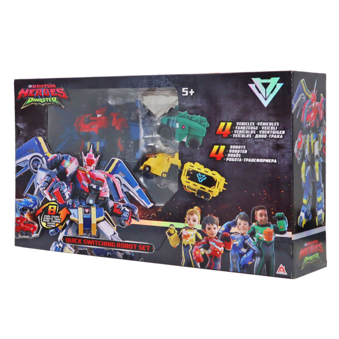 ІГРОВИЙ НАБІР DINOSTER - ШВИДКА ТРАНСФОРМАЦІЯ (4 робота, аксесуари)