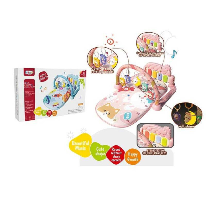 Килимок піаніно, мелодії, підсвічування, 5 підвісок, брязкальця, в кор. /24/