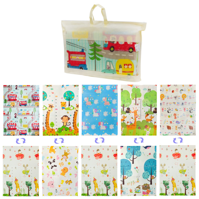 Килимок термо двохстор. 5 видів, складний, матеріал XPE, р-р 117*176*0,8 см, у сумці 72*37*8 см /30/