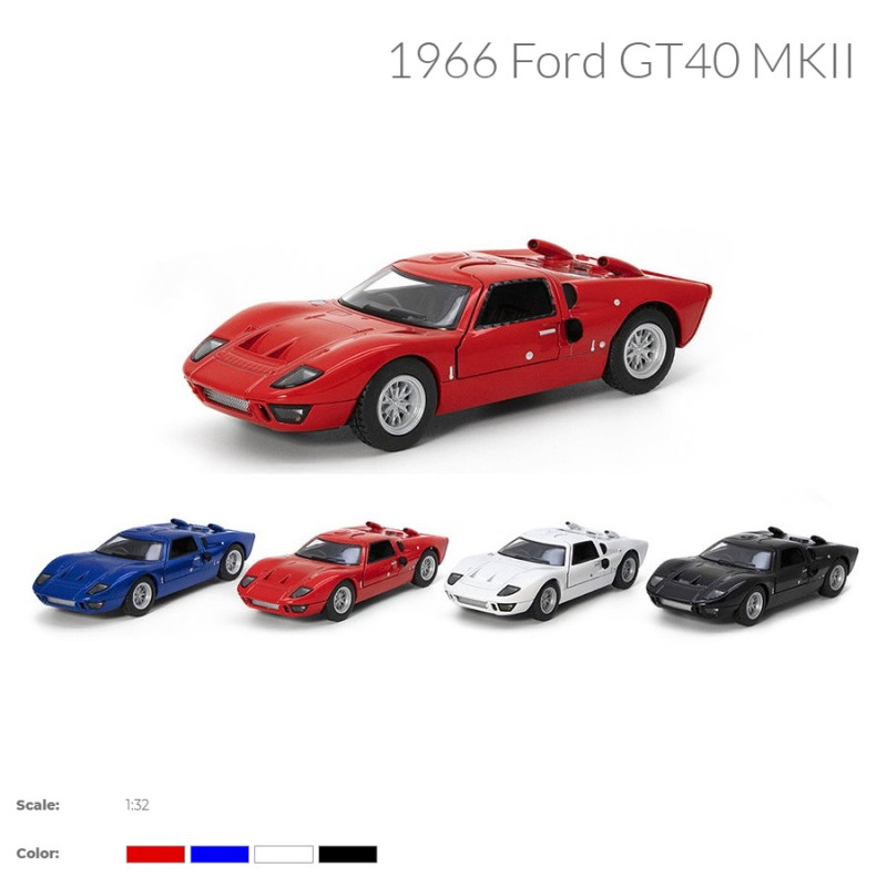 Модель легкова FORD GT40 MKII (1966) 5'' KT5427W метал.інерц.відкр.дв.4кол.кор./96/