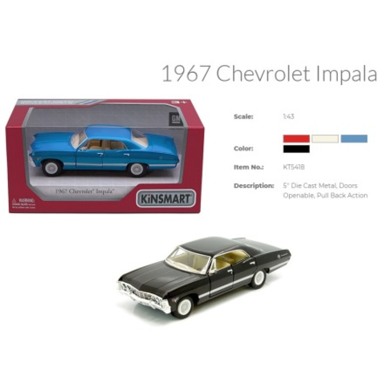 Модель легкова CHEVROLET IMPALA (1967) 5'' KT5418W метал.інерц.відкр.дв.4кол.кор./96/
