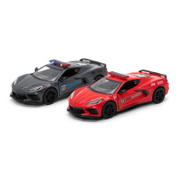 Модель легкова CORVETTE (2021)  5'' KT5432WPR Police/Firefighter метал.інерц.відкр.дв.2кол.кор./96/