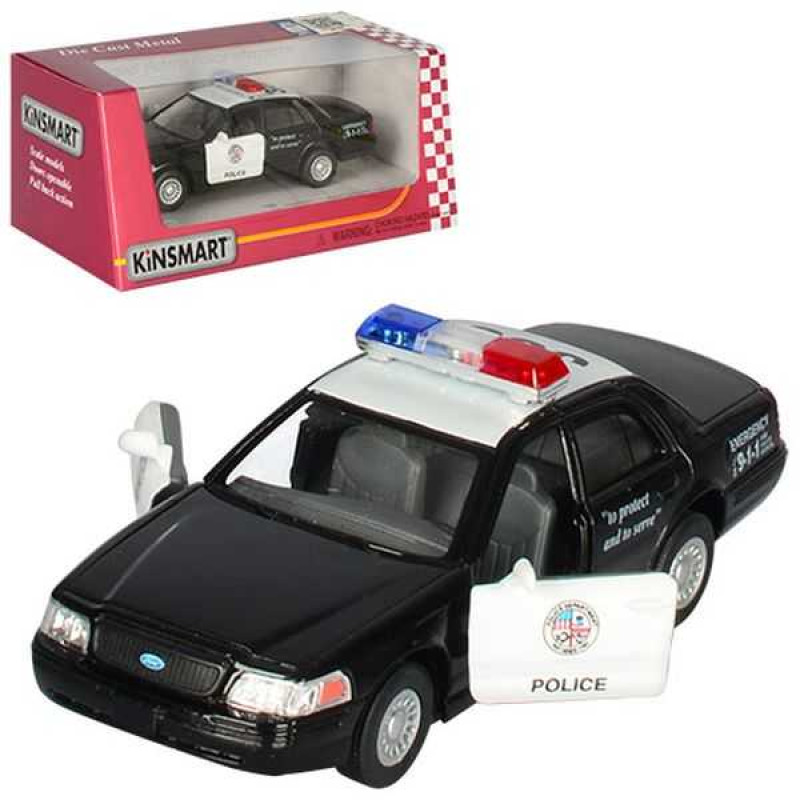 Модель легкова FORD CROWN VICTORIA 5'' KT5327W Police метал.інерц.відкр.дв.кор./96/