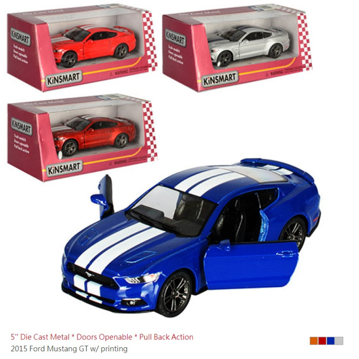 Модель легкова FORD MUSTANG GT (2015) 5'' KT5386FW w/printing метал.інерц.відкр.дв.4кол.кор./96/
