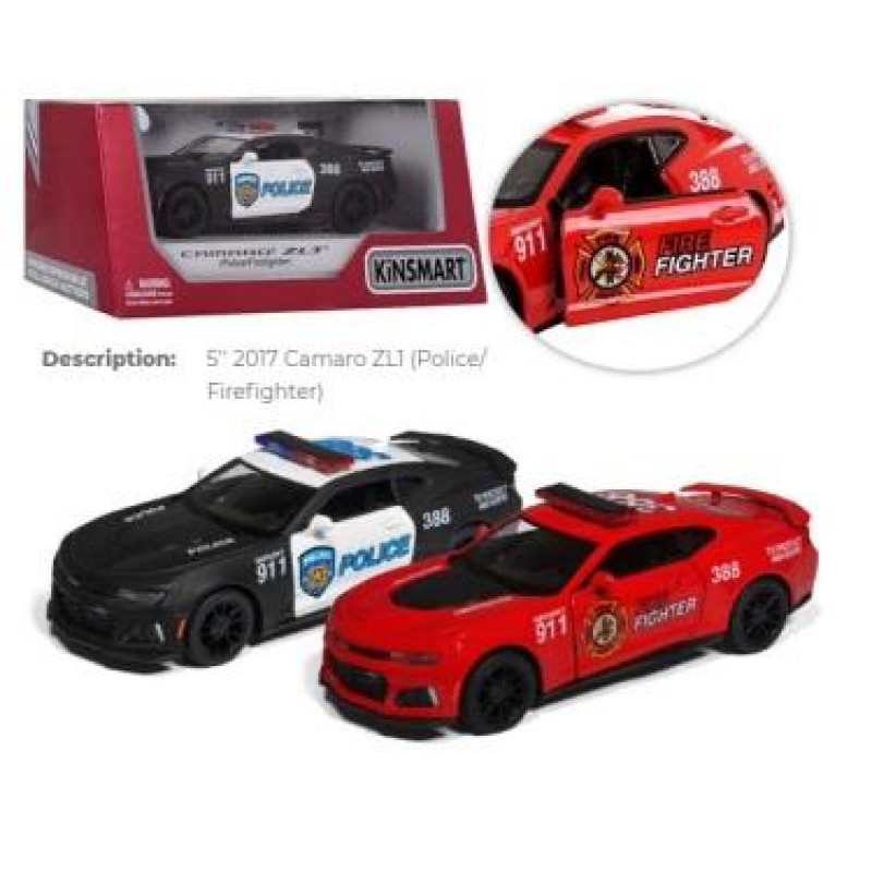 Модель легкова CHEVROLET CAMARO ZL1 5'' KT5399WPR Police/FireFighter метал.інерц.відкр.дв.кор./96/