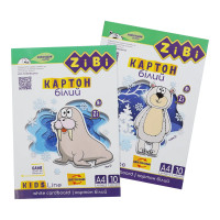 Картон білий крейдований двосторонній, А4, 10 аркушів, 180 гм2, KIDS Line