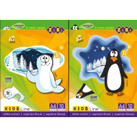 Картон білий, А4, 10 аркушів, 235гм2, KIDS Line