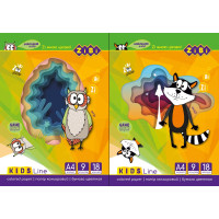 Папір кольоровий, А4, 18 аркушів, 9 кольорів, KIDS Line ціна за 4 шт. //