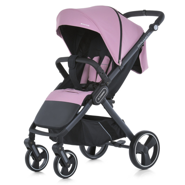 Коляска дитяча ME 1053-3 DYNAMIC PRO Mauve Pink (1шт) до 22 кг,прогул.,регул.ручка,3 пол.спинки,чорн.рама, рожевий