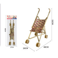 Візочок тростинка метал, р-р іграшки 48*24*51 см,  12*10*67см /36/