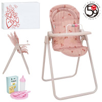 Стілець для годування для ляльки, д40-ш32,5-в61см, дуга, метал+пластик,посуд, пляшечка, в кор-ці, 48-33-9,5см /4/