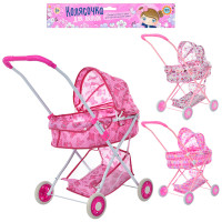 Коляска для ляльки, мет., класика, люлька, складний, 3 види, кул., 35-68-10 см. /24/ Коляска для ляльки, мет., класика, люлька, складний, 3 види, кул., 35-68-10 см. /24/