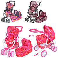 Коляска для ляльки,жовк,прогулянкова/класика,двійн.колеса,поворот,кошику,кор-ці, /3/