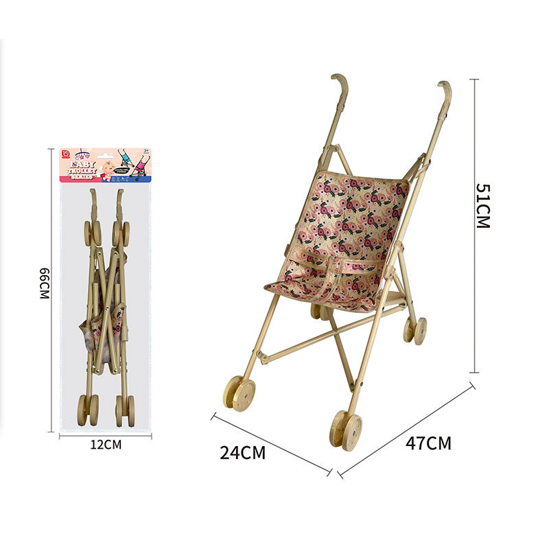 Візочок тростинка пластик, р-р іграшки 47*24*51 см,  12*10*66см /72/