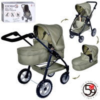 Коляска для ляльки, трансформер, 2в1, д63-ш38-в65,5см, люлька д50-ш23-в11см, корзина, регульвана ручка, метал-пластик, в кор-ці, 59-33-14см /4/