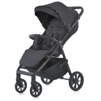 Коляска дитяча ME 1182 MALTA Black Onyx (1шт) прогулянкова, регул.ручка, москітна сітка, дощовик, підстак., чохол, алюмін., чорний
