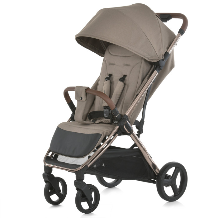 Коляска дитяча ME 1192 AXIS Milk Chocolate (1шт) прогулянкова, до 22 кг, PU колеса 16,5 / 23 см, регул.ручка, чохол, бежевий
