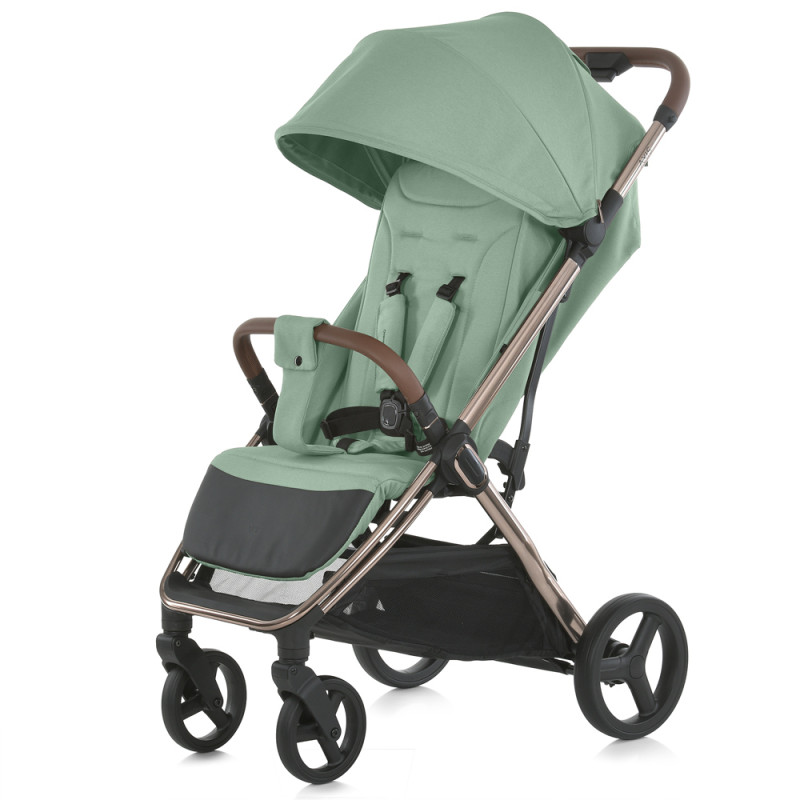 Коляска дитяча ME 1192 AXIS Sage Green (1шт) прогулянкова, до 22 кг, PU колеса 16,5 / 23 см, регул.ручка, чохол, зелений