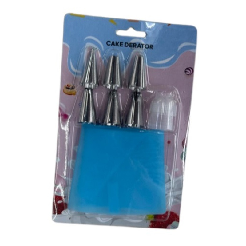 Мішок кондитерський з насадками 8пр/наб 12*19см R90205, ціна за 2 шт. /288/