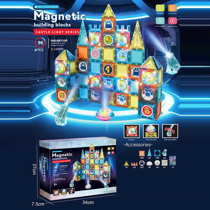 Магнітний конструктор  96 деталей, в кор. 34*28*8см /24-2/