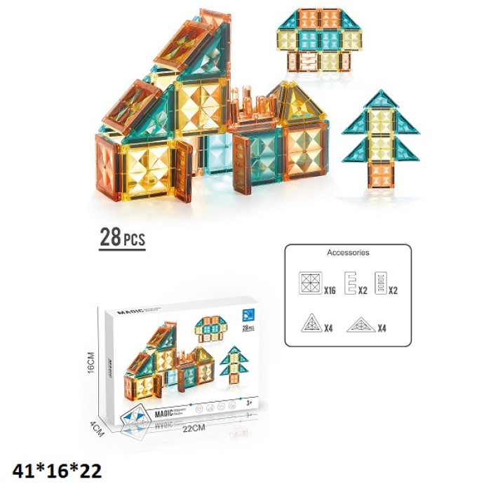 Конструктор магнітний DIAMOND SURFACE CJ-2002A 28дет.кор.41*16*22 /72/