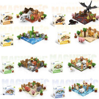 Магнітний конструктор 88 елементів, фігурки тварин та рослин, основа, в кор.,  МІКС ВИДІВ  /96/