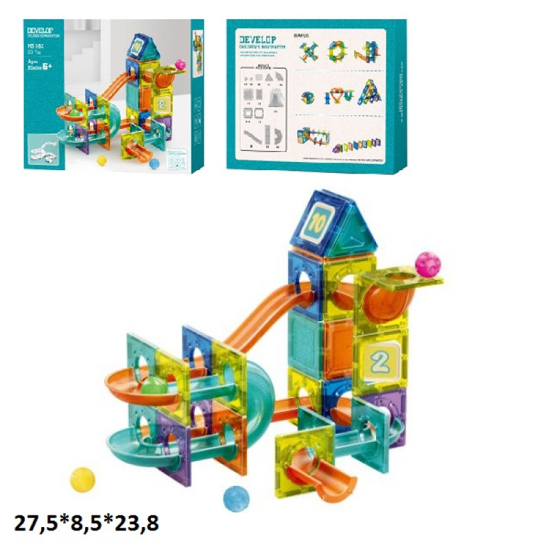 Конструктор магнітний H311-62 трек з кульками 68дет.кор.27,5*8,5*23,8 /18/