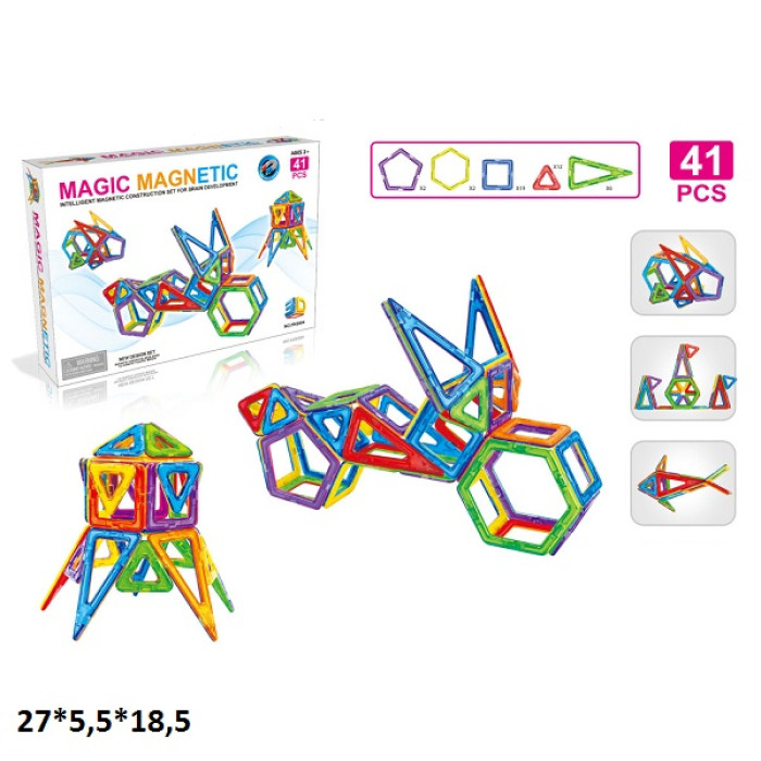 Конструктор магнітний FK6904 41дет.кор.27*5,5*18,5 /48/