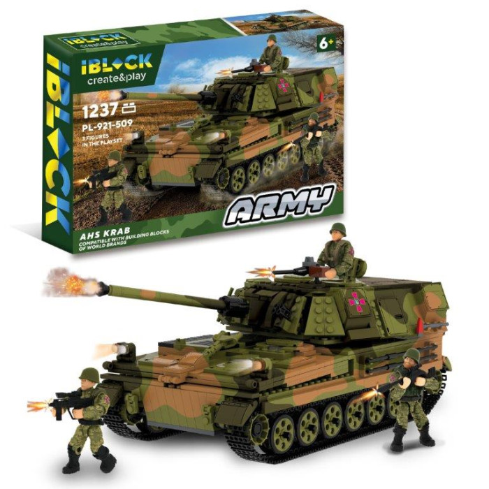 Конструктор IBLOCK Армія AHS Krab, 1237 дет, 3 фігурки,кор. 63,5 * 42,5 * 9см /6/