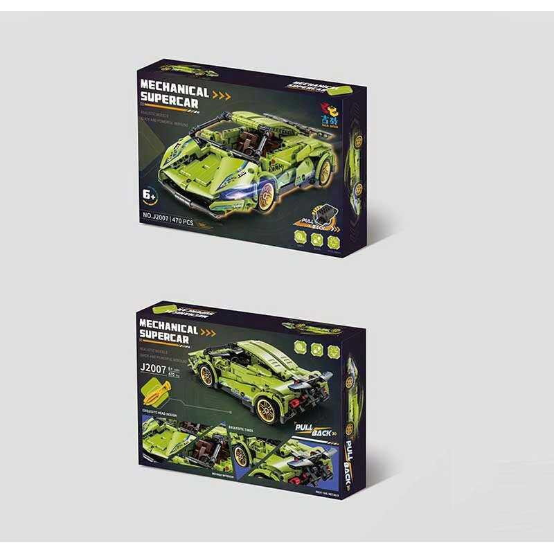 Конструктор  “Машинка для перегонів”, 470 деталей, інерція, в кор. 35*25*6 см /24-2/