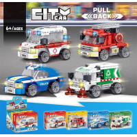 Конструктор, “Спецтранспорт”, 110-114дет., гумові шини, інерція, в кор.14*15*5см. /60/240/4шт