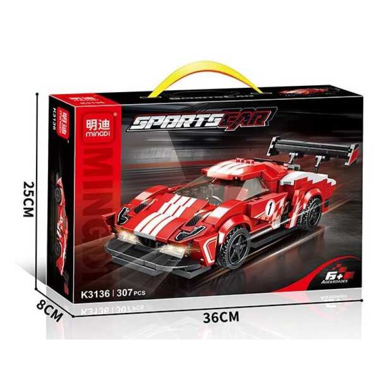 Конструктор “Автомобіль”, 307 деталей, гумові шини, рухомі елементи, в кор. 36*25*8см. /36/