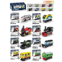 Конструктор  #1-8 8шт в кор., “Потяги”, сер кі-ть елементів 69, механічний запускач, в кор.18*15*5см