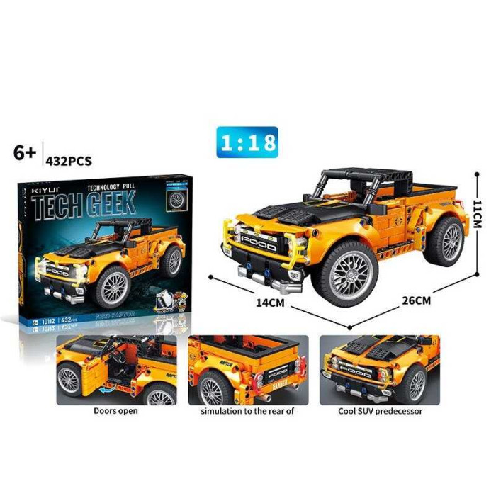 Конструктор “Автомобіль”, 432 деталей, інерція, гумові шини, рухомі елементи, в кор. /24-2/